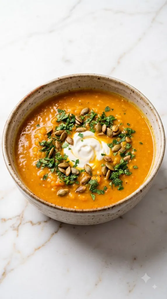 Pumpkin Lentil Protein Soup