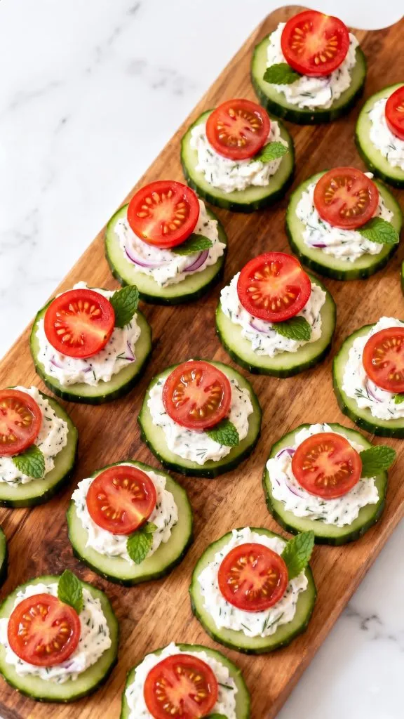 Cucumber Cottage Cheese Bites