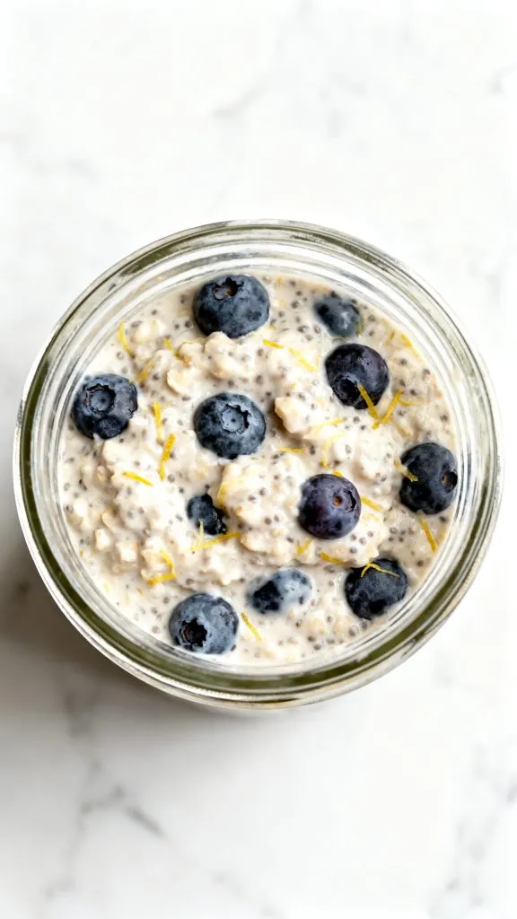 High Protein Lemon Blueberry Overnight Oats