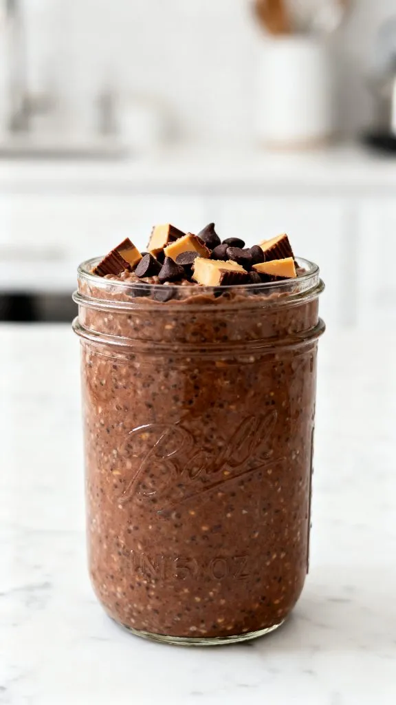 Peanut Butter Cup Protein Overnight Oats
