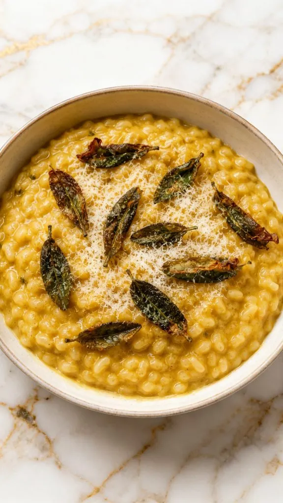 Baked Pumpkin Goat Cheese Risotto