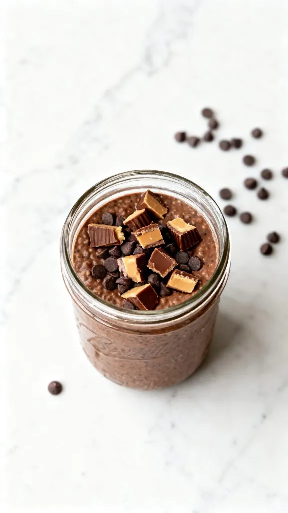 Peanut Butter Cup Protein Overnight Oats
