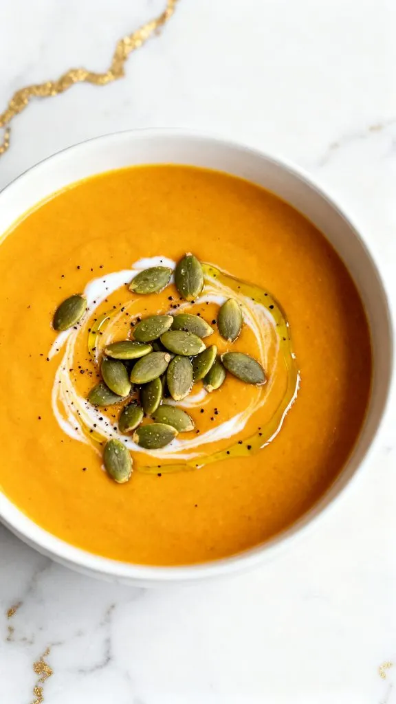 Roasted Pumpkin, Carrot, and Sweet Potato Soup