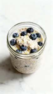 High Protein Lemon Blueberry Overnight Oats