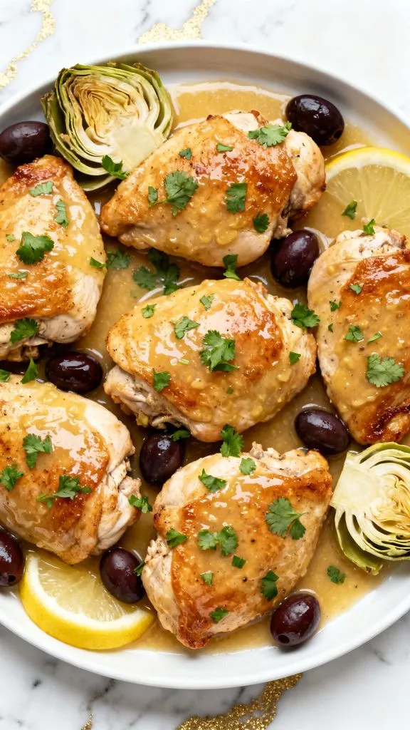 Mediterranean Lemon Chicken with Artichokes and Olives