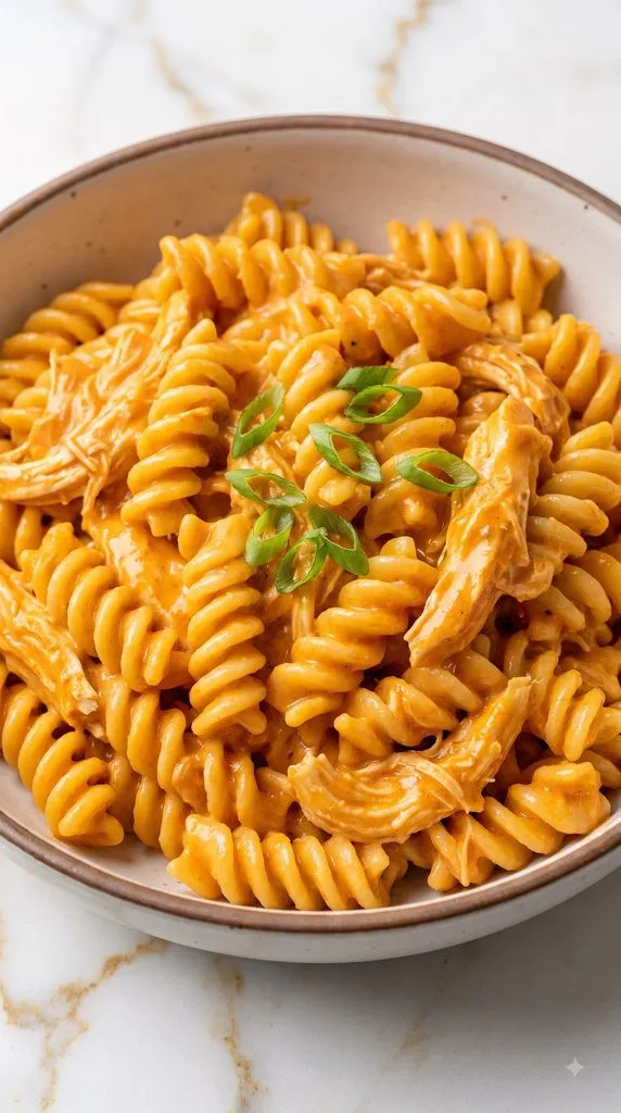 Crockpot Buffalo Chicken Pasta