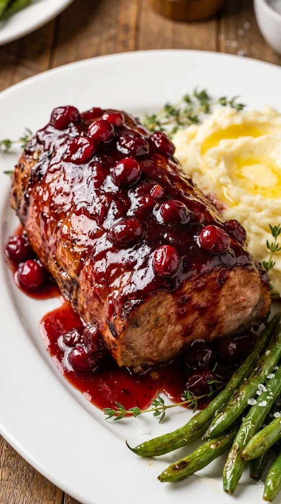 Spicy Cranberry Dijon Pork Loin Roast