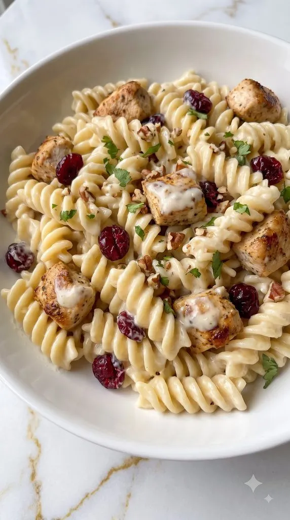 Cranberry Chicken Pasta with White Cheddar