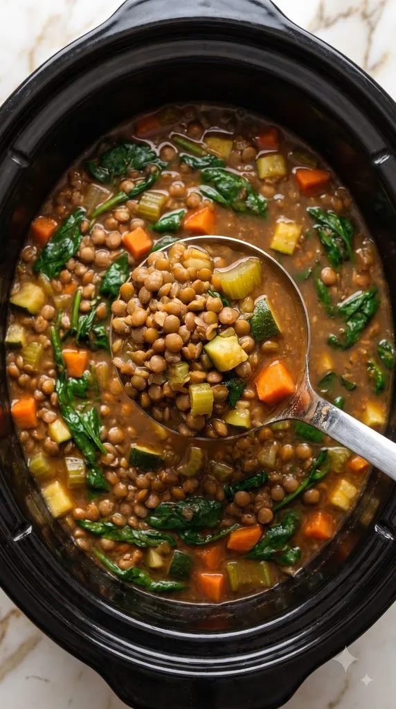 Slow Cooker Mediterranean Lentil Soup