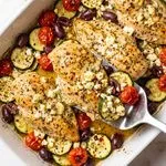 Mediterranean Chicken Zucchini Bake