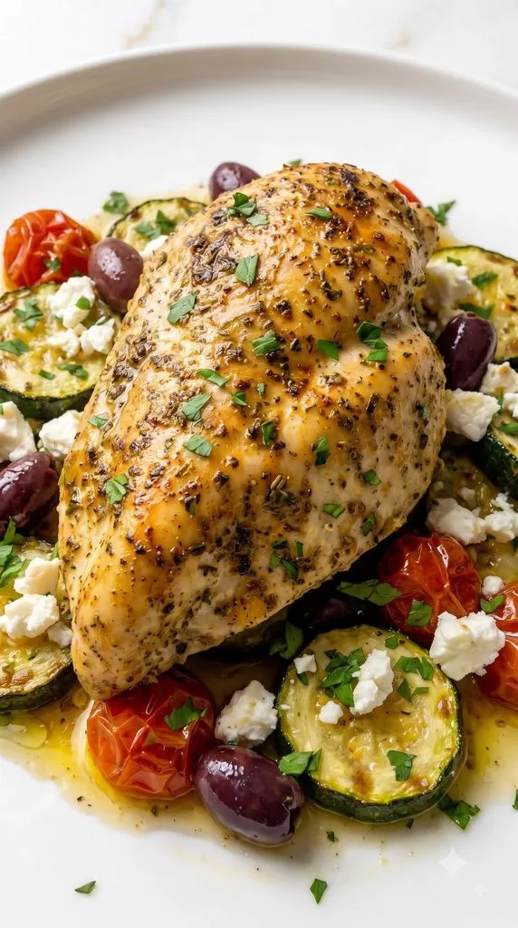 Mediterranean Chicken Zucchini Bake