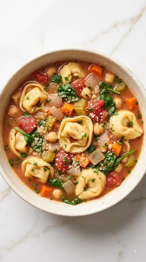 Mediterranean Tortellini Soup