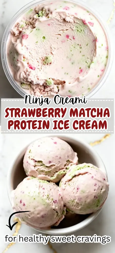 Ninja Creami Strawberry Matcha Protein Ice Cream