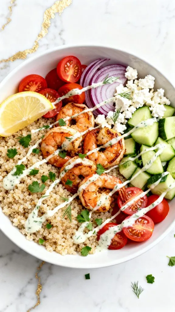 Greek Shrimp Grain Bowls