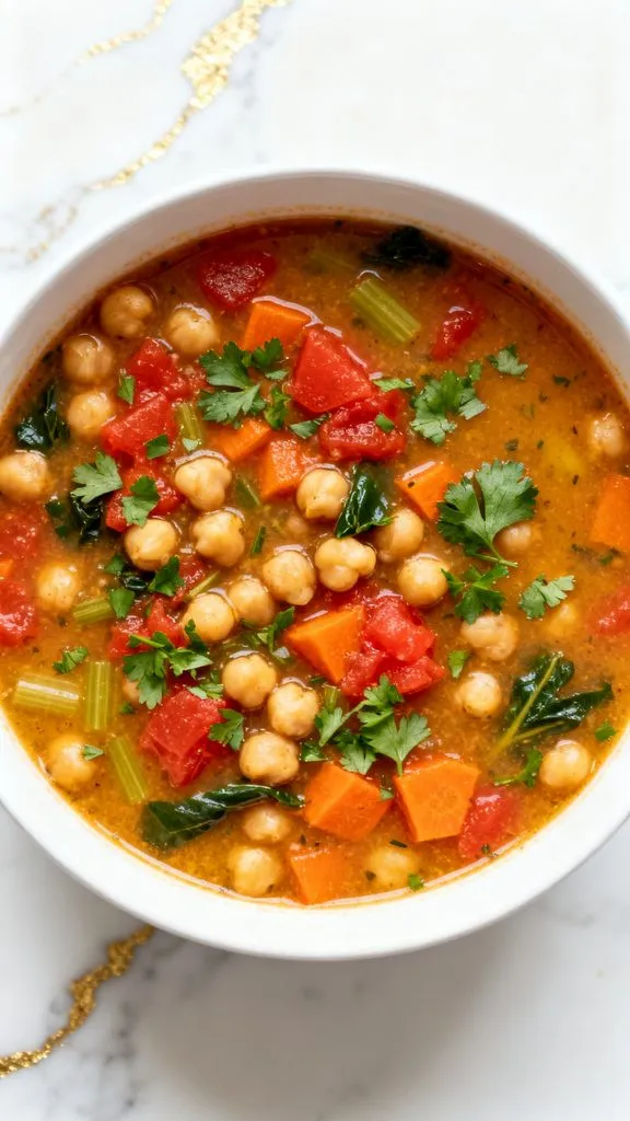 Mediterranean Chickpea and Spinach Soup