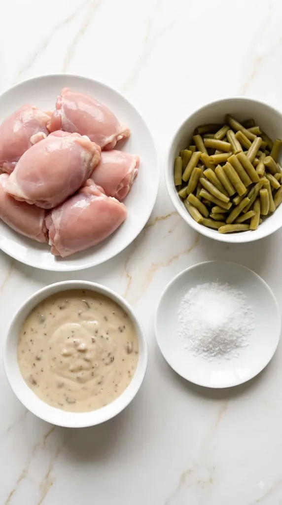 Ingredients for 4-Ingredient Slow Cooker Chicken and Green Beans
