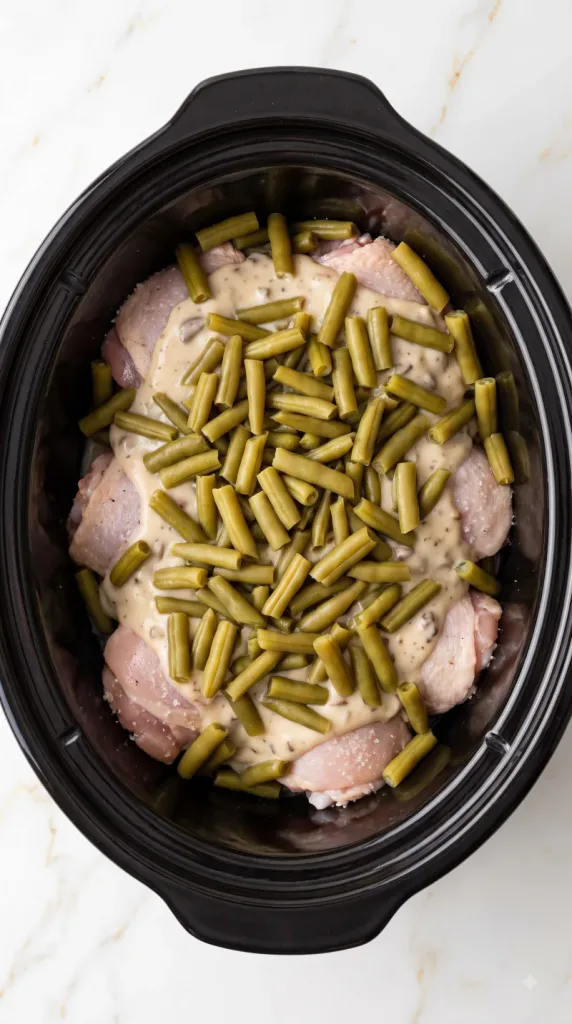 Step 2: Add the Soup and Green Beans