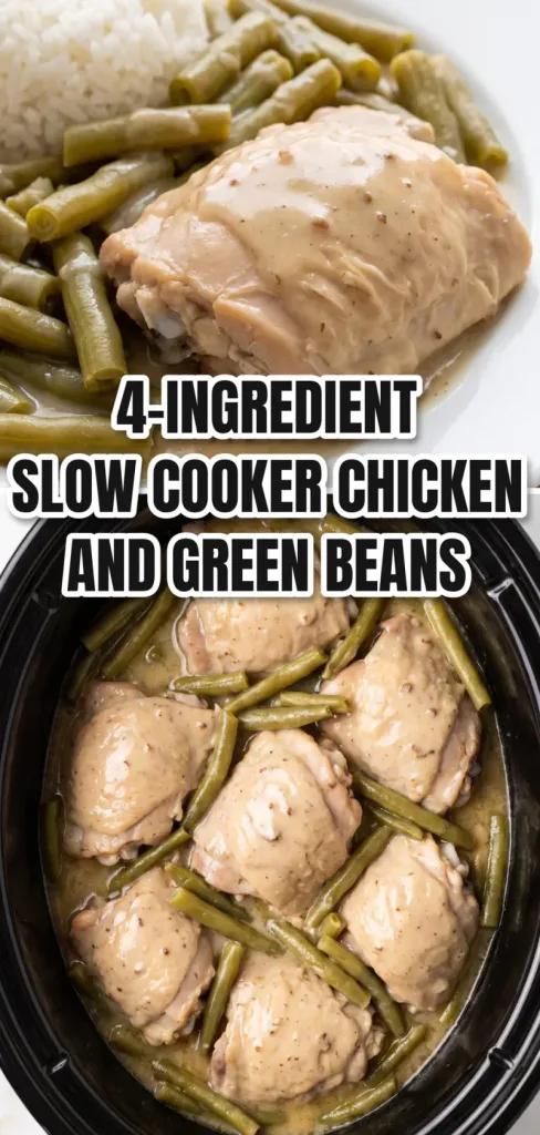 4-Ingredient Slow Cooker Chicken and Green Beans Over Fluffy Rice