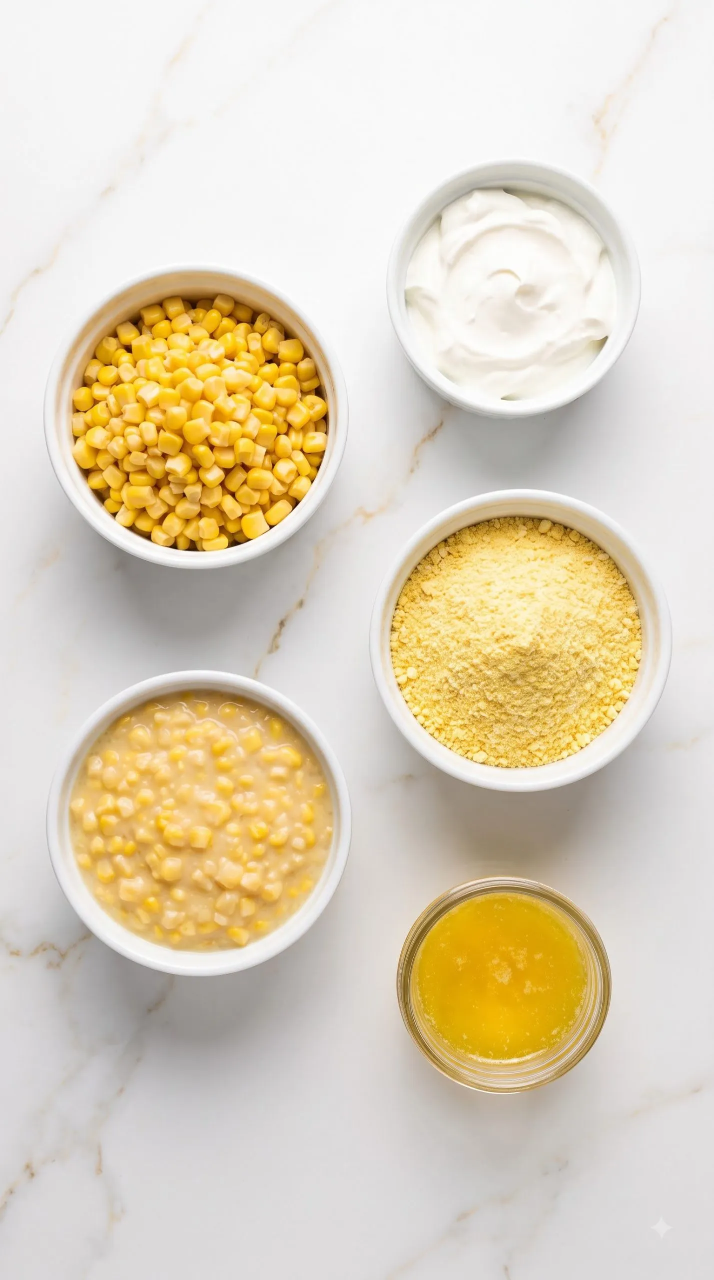 Ingredients for 5-Ingredient Jiffy Corn Casserole