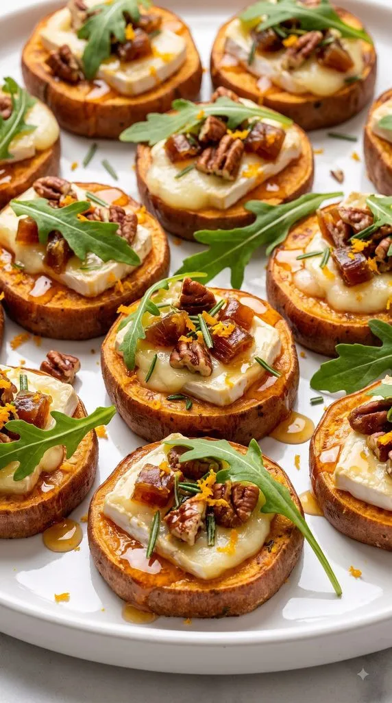 Hot Honey Sweet Potato Brie Bites