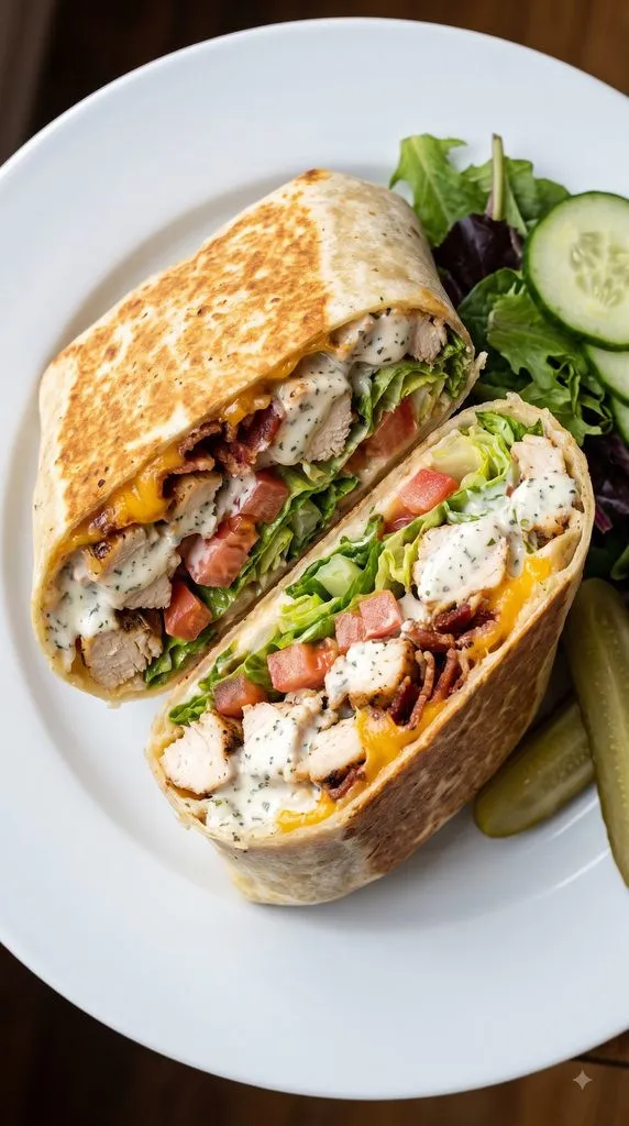High Protein Chicken Bacon Ranch Burritos