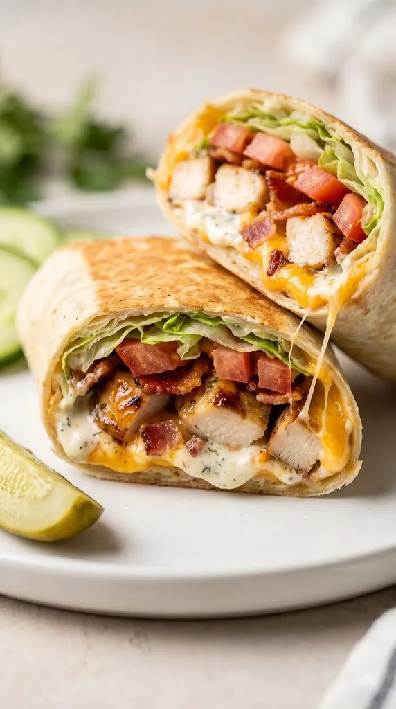 High Protein Chicken Bacon Ranch Burritos