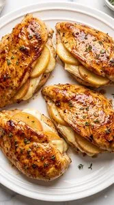 Maple Glazed Apple and Brie Stuffed Chicken