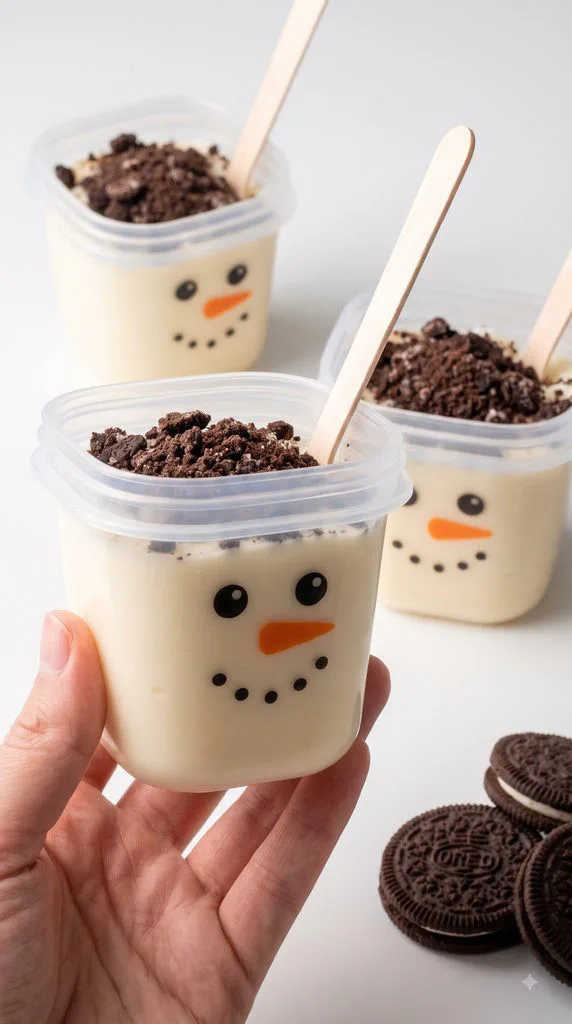Snowman Pudding Cups