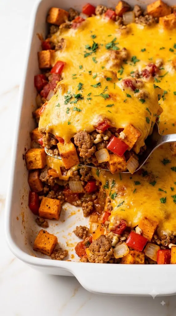 Ground Turkey Sweet Potato Bake