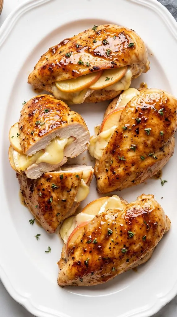 Maple Glazed Apple and Brie Stuffed Chicken
