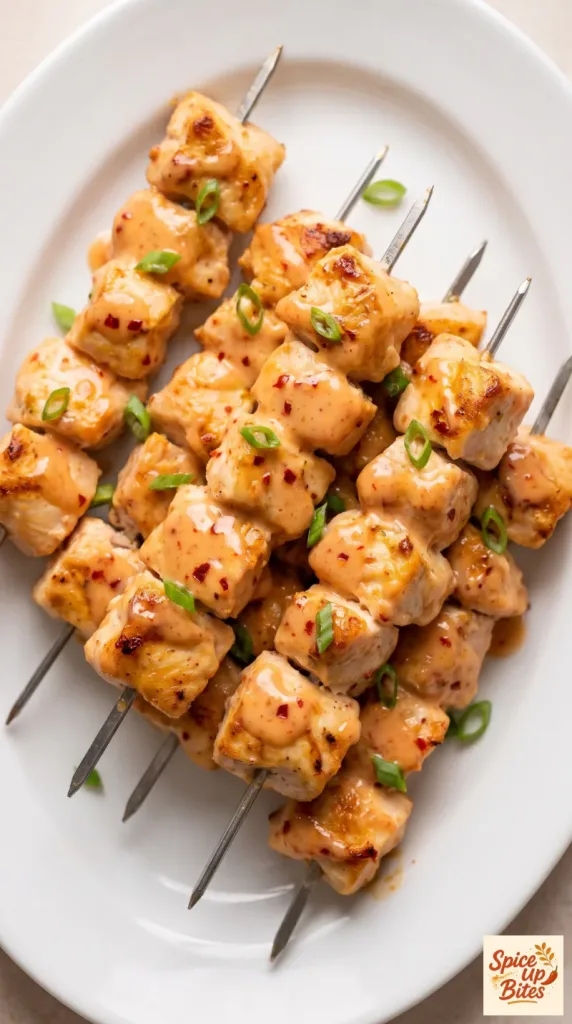 Air Fryer Bang Bang Chicken Skewers