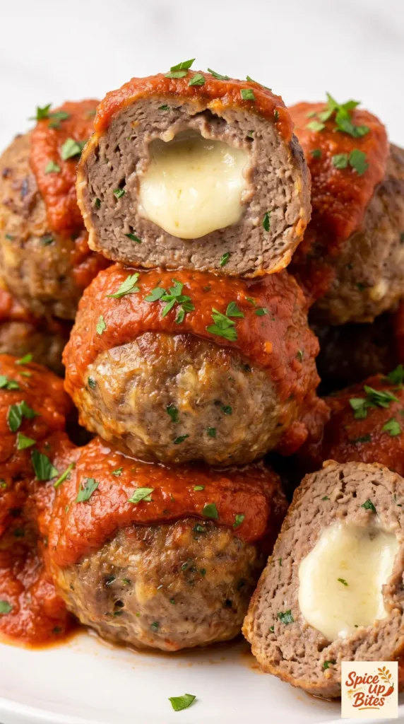Air Fryer Mozzarella Stuffed Meatballs