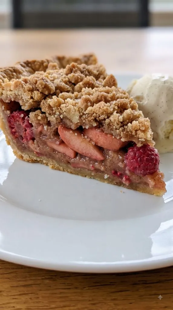 Why this Apple Raspberry Pie with Crumb Topping works