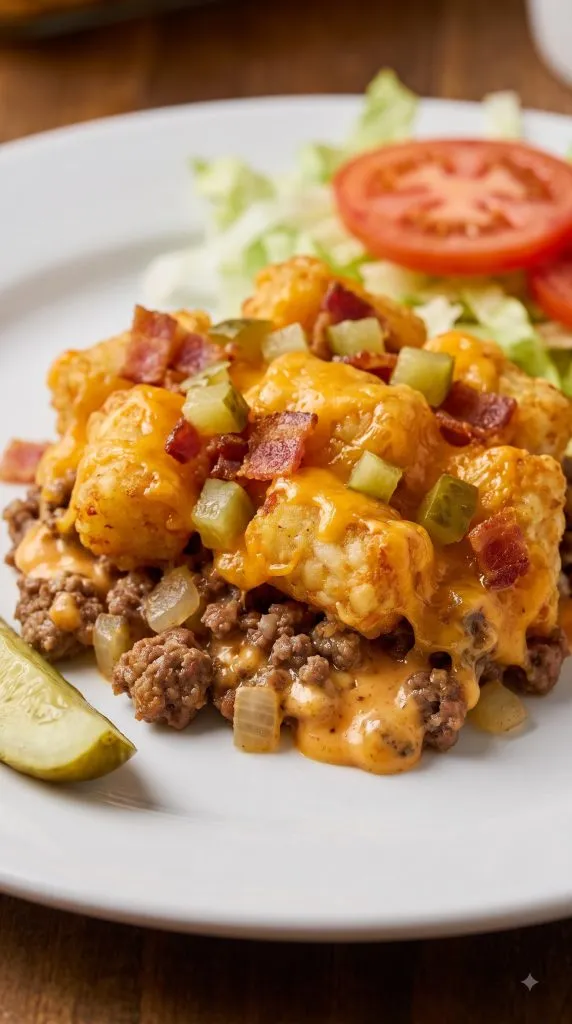 Why this Bacon Cheeseburger Crock Pot Tater Tot Casserole works