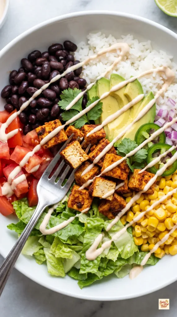Why this Baked Tofu Burrito Bowl works