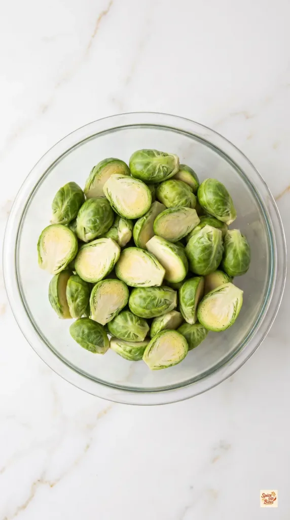 Step 1: Trim and Halve the Sprouts