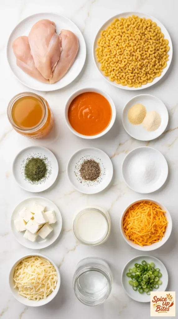 Crockpot Buffalo Chicken Mac and Cheese — ingredients