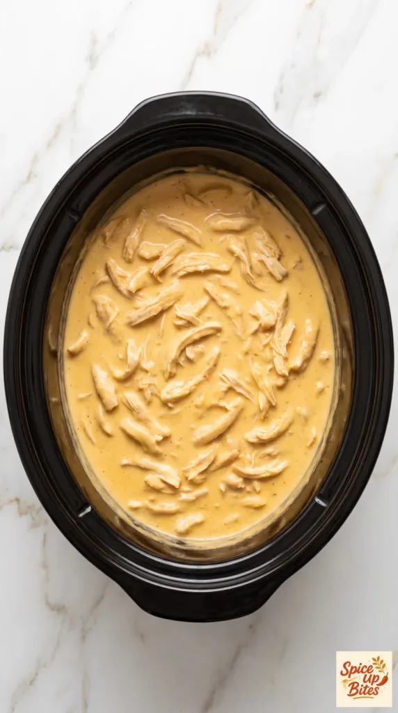 Crockpot Buffalo Chicken Mac and Cheese — step 4