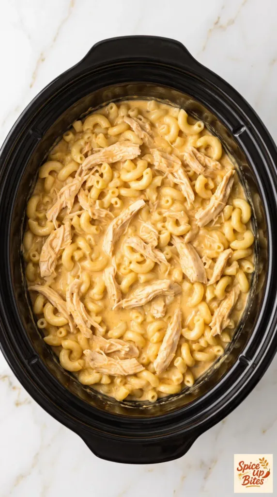 Crockpot Buffalo Chicken Mac and Cheese — step 5