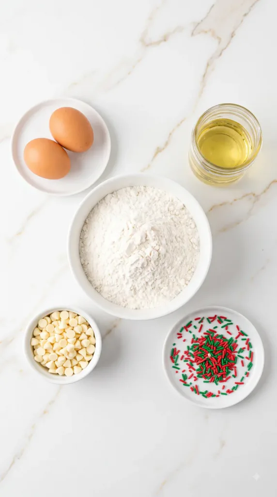 Ingredients for Cake Mix Christmas Cookies