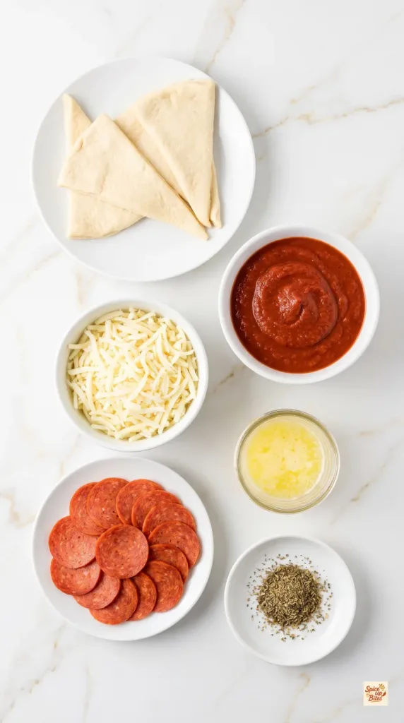 Ingredients for Christmas Pizza Candy Cane