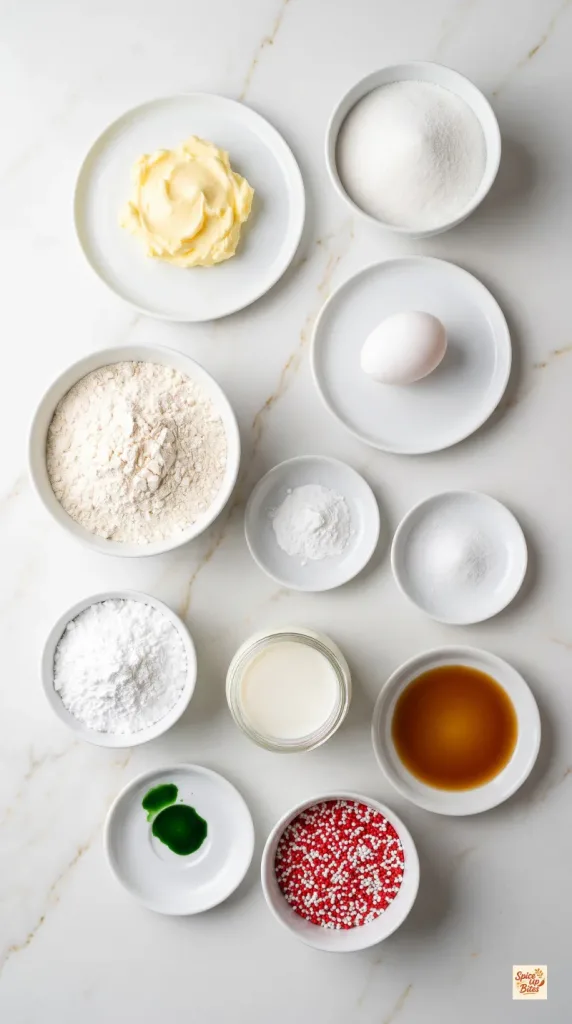 Ingredients for Christmas Tree Cookies