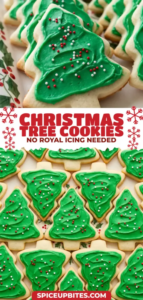 Christmas Tree Cookies with No Royal Icing Needed