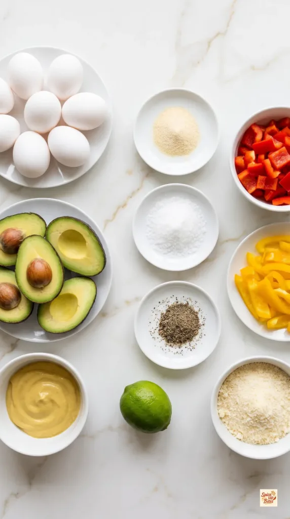 Ingredients for Christmas Tree Deviled Eggs