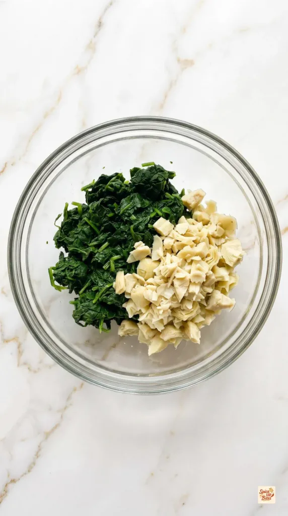 Step 1: Dry the Spinach and Artichokes