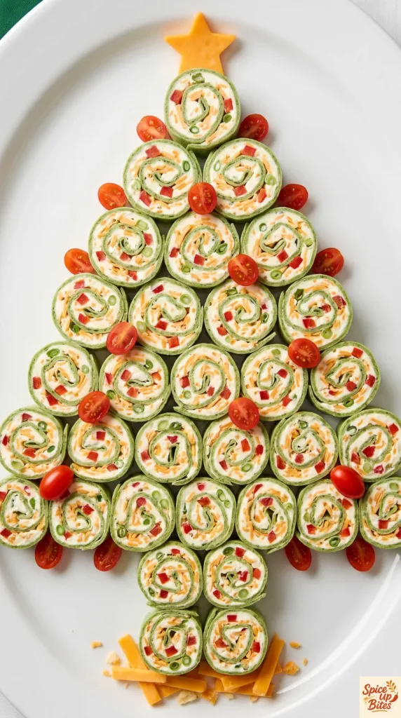 Christmas Tree Tortilla Pinwheels