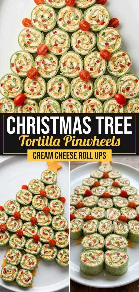 Cream Cheese Roll Ups: Easy Tortilla Pinwheels Arranged Like a Tree
