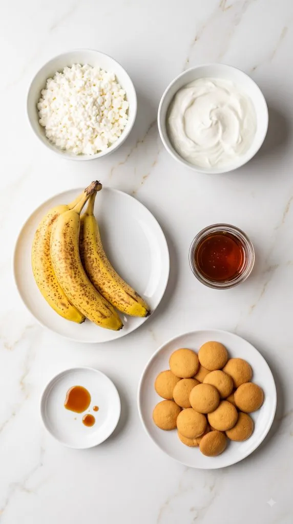Ingredients for Cottage Cheese Banana Pudding