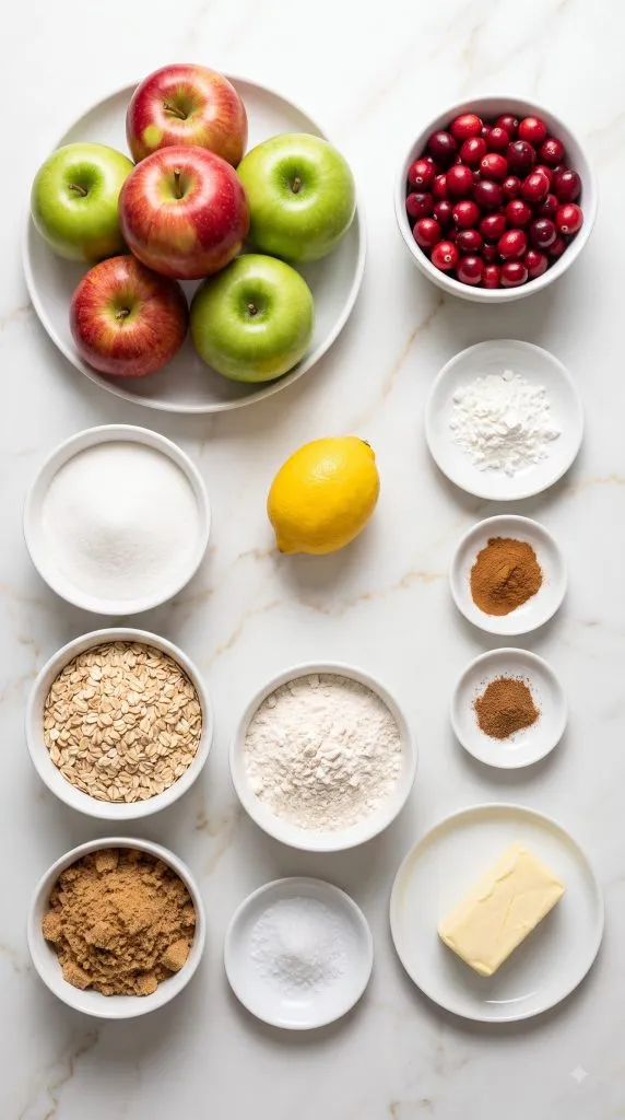 Ingredients for Cranberry Apple Crisp