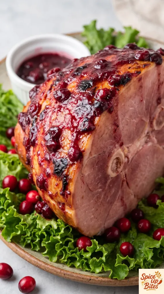 Cranberry Burgundy Glazed Ham